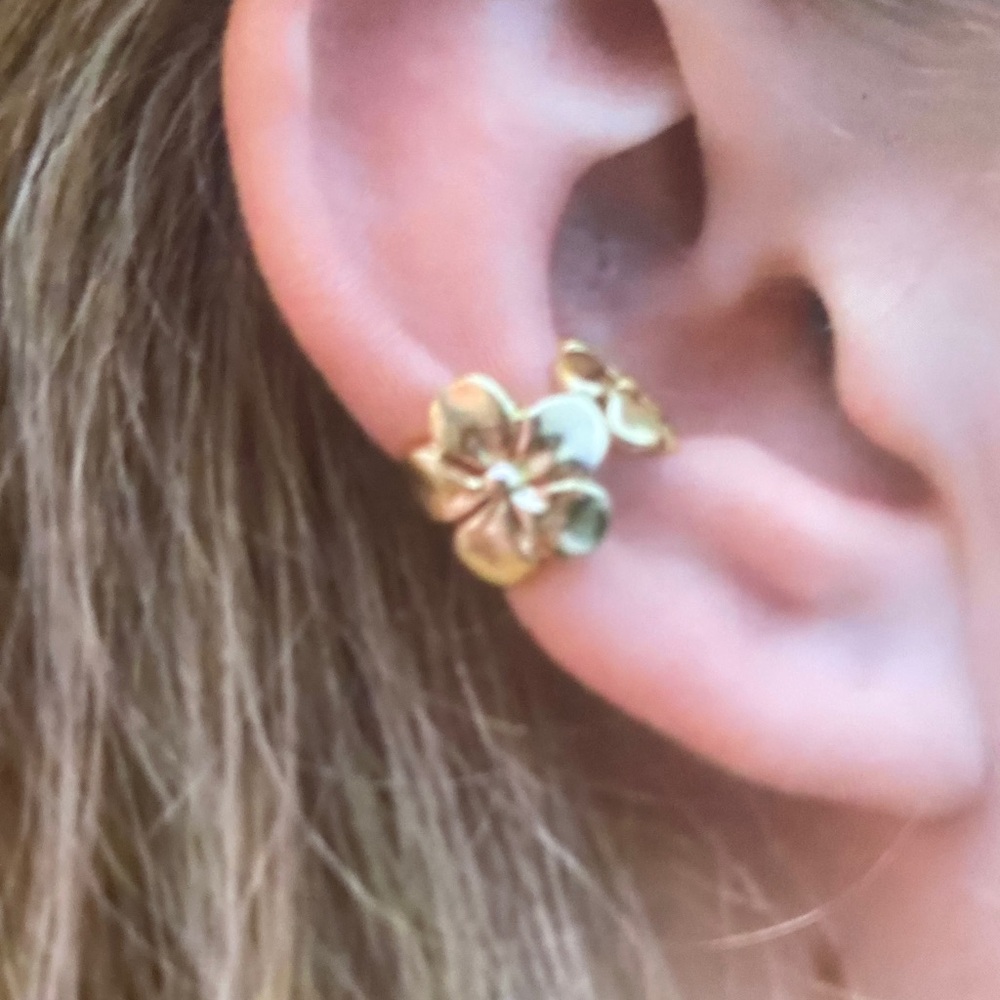 Floral Gold Stud Earrings